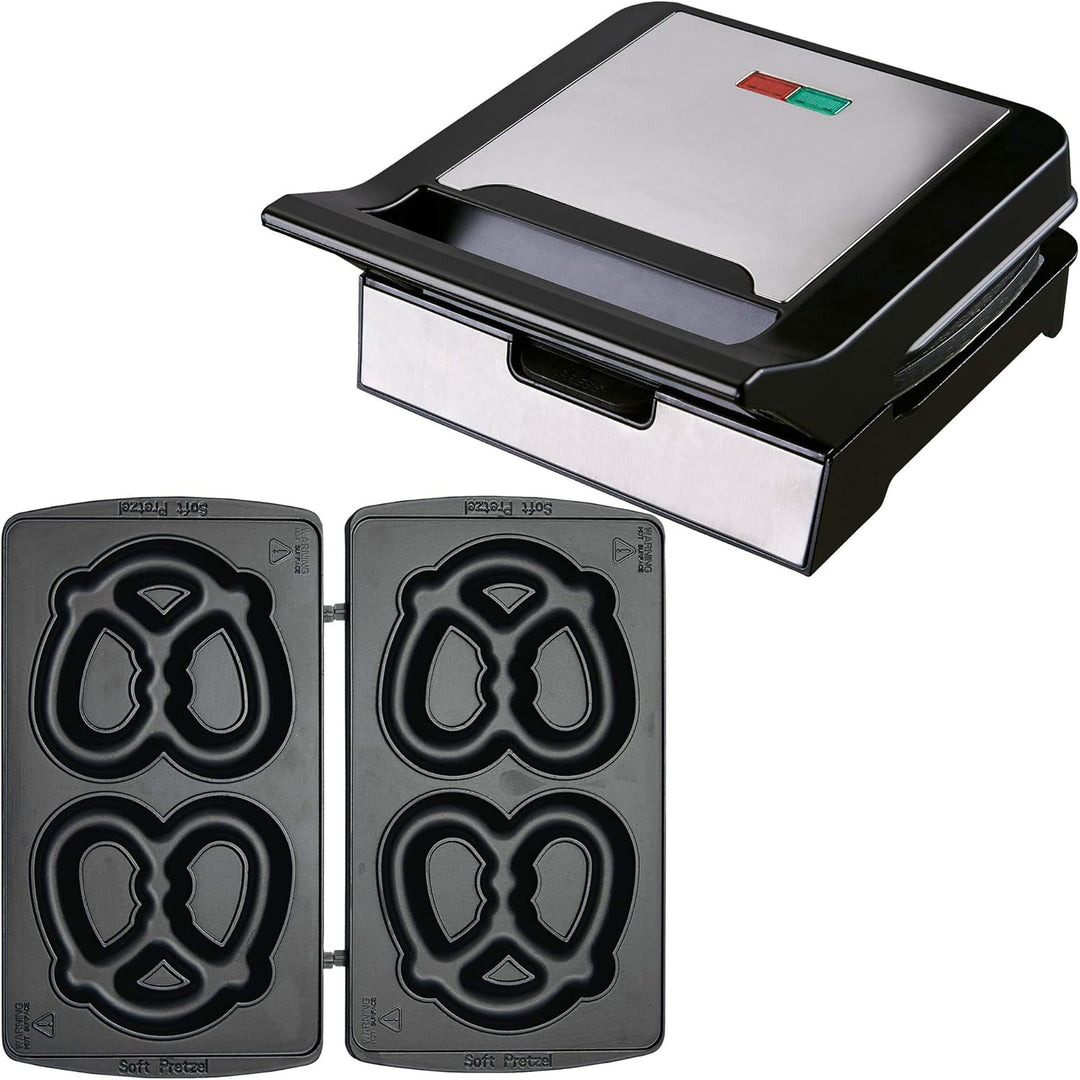 Syntrox Germany Soft Brezel Maker Brezelbäcker MM-1400W mit herausnehmbaren Backplatten