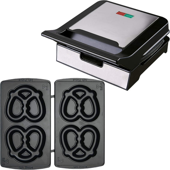 Syntrox Germany Soft Brezel Maker Brezelbäcker MM-1400W mit herausnehmbaren Backplatten