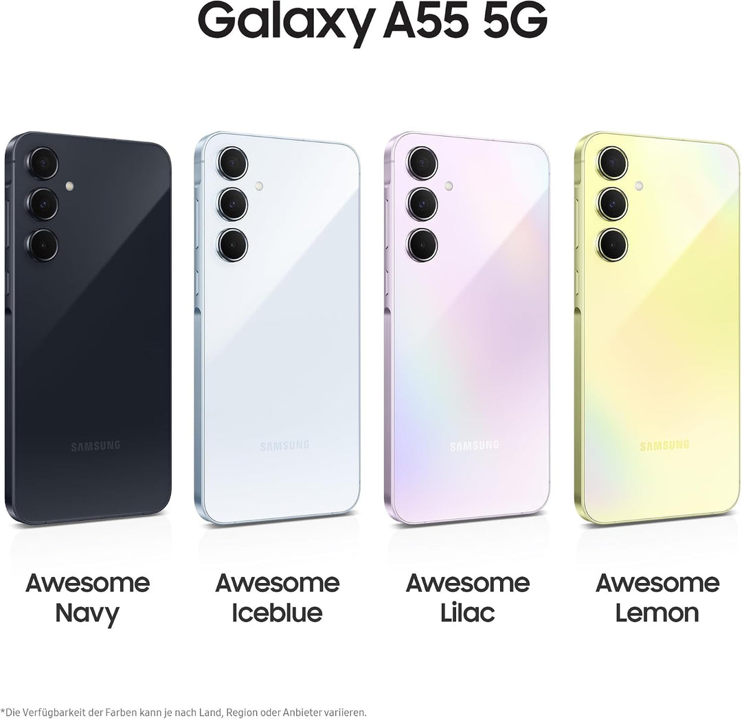 Samsung Galaxy A55 5G Smartphone, Android-Handy ohne Vertrag, 256 GB / 8 GB RAM, 2 Tage Akkulaufzeit