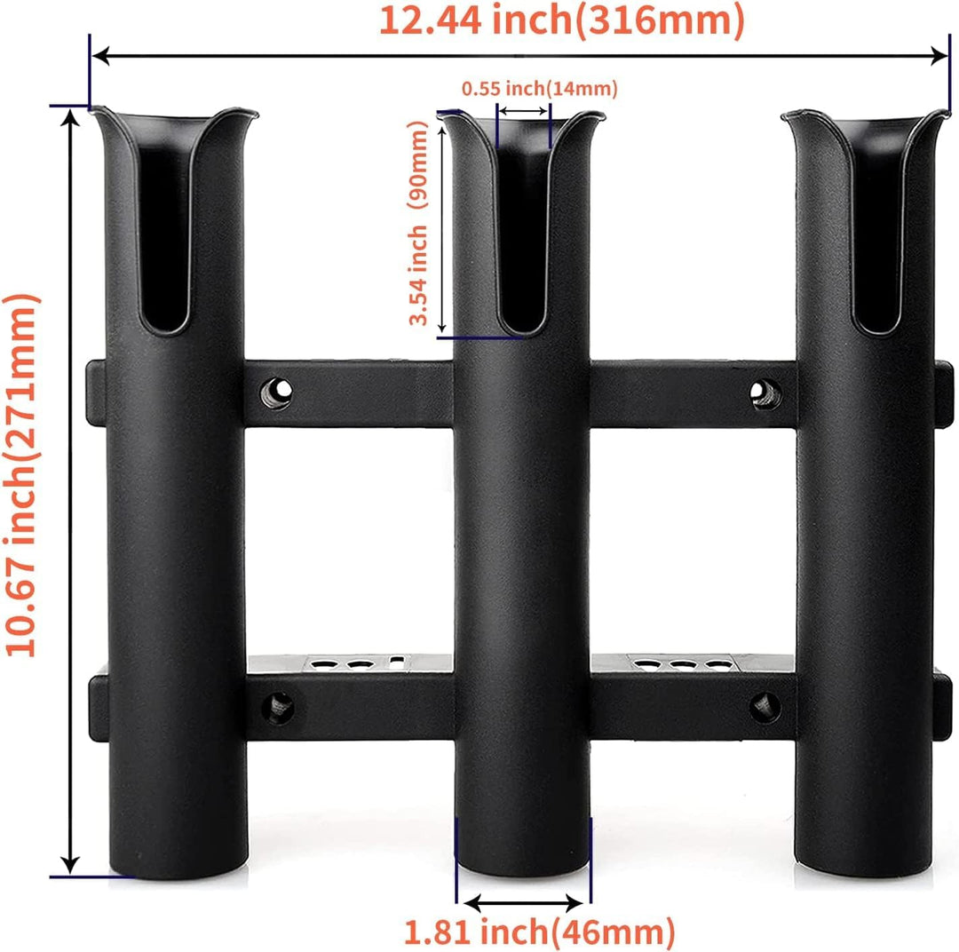 BigTron Angel Rutenhalter, 3 Röhren Ruten Ständer Wandmontage Boot Seitenmontage mit Schlitz, alle Z
