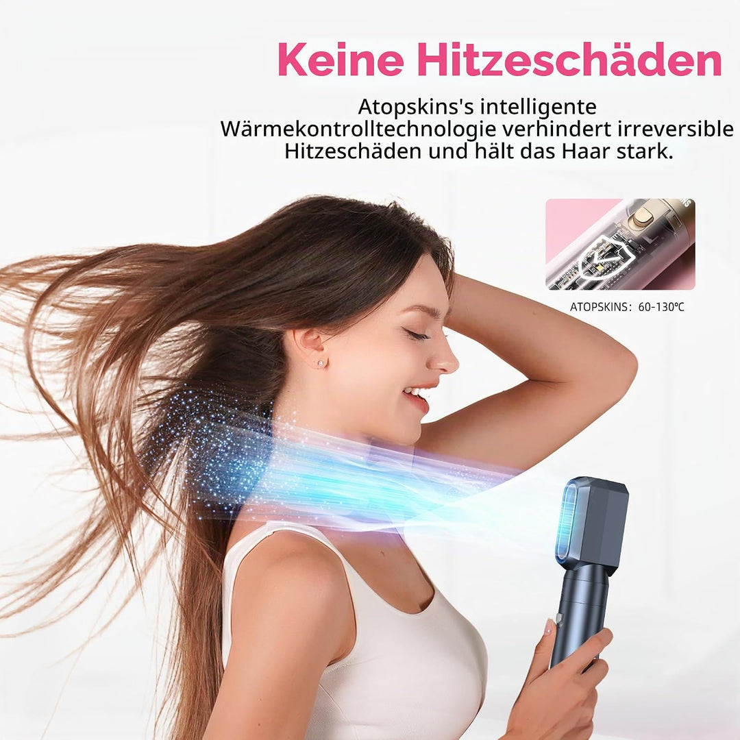 MogaWave Pro Hairstyler 6 in 1 Airstyler 1000W Haartrockner, Airbrush Haarstyler mit Rundbürstenföhn