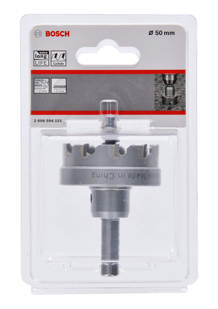 Bosch Professional Carbide Lochsäge Precision for Sheet Metal (Edelstahl, Ø 50 mm, Zubehör Bohrmasch