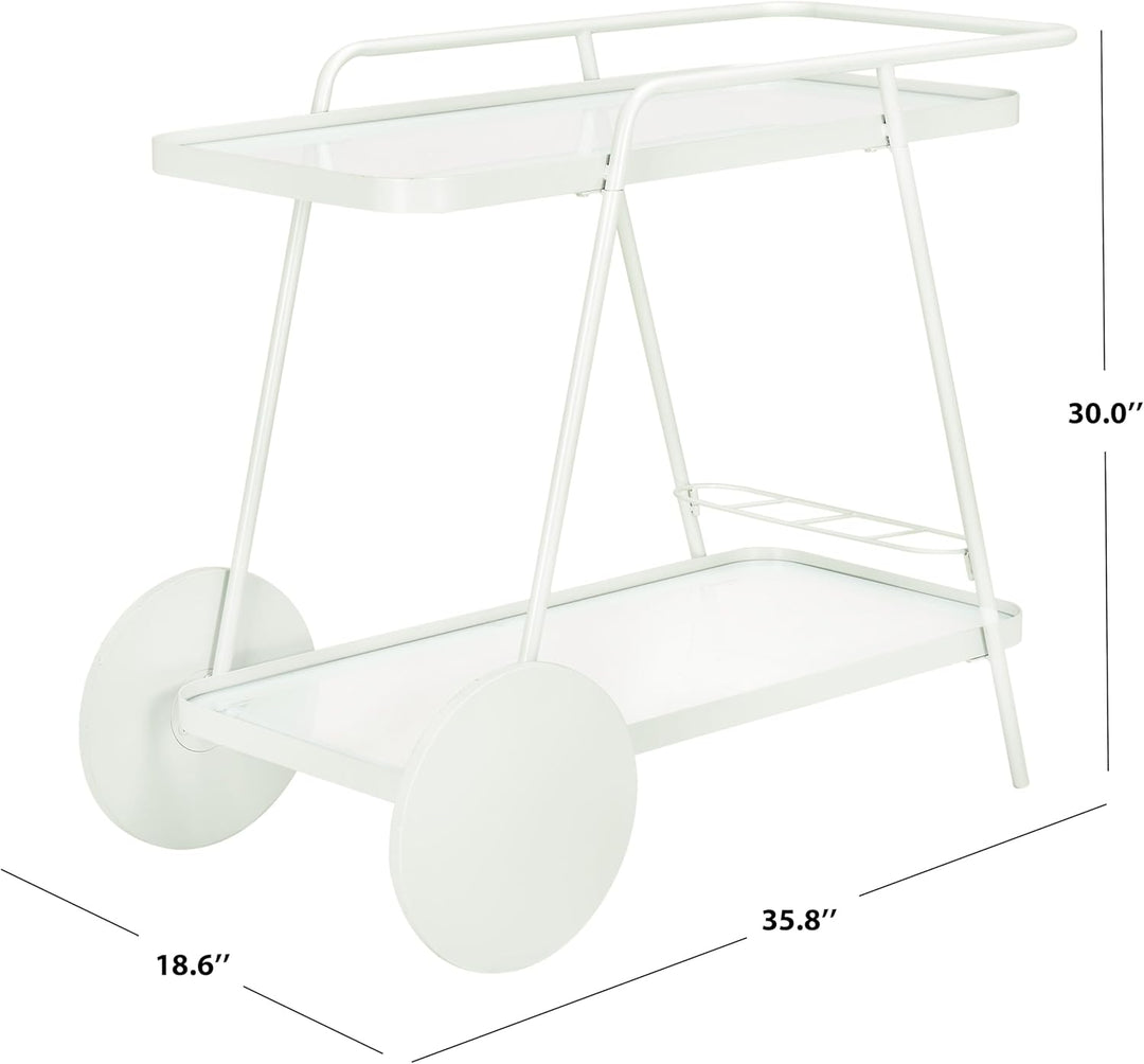 SAFAVIEH Modern 2 Etagen Barwagen, Weiss, 91 x 47 x 76