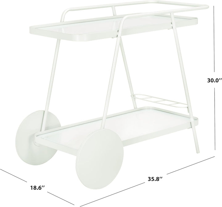 SAFAVIEH Modern 2 Etagen Barwagen, Weiss, 91 x 47 x 76