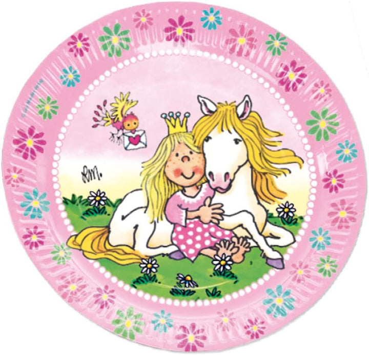 HHO Prinzessin Miabella mit Pferd-Party-Set 52tlg. für 16 Pferdefreunde 16 Teller 16 Becher 20 Servi