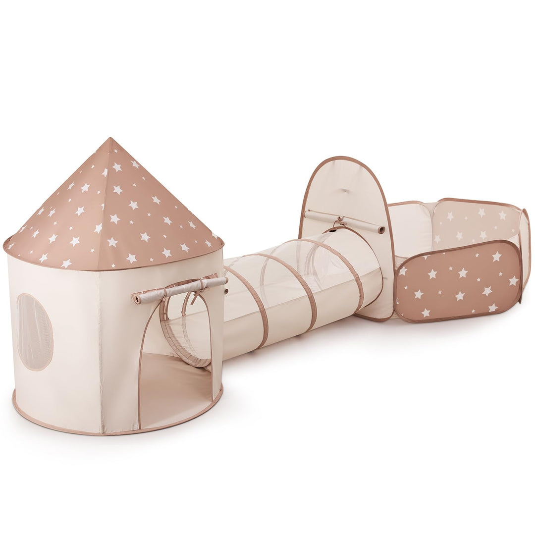 Sumbababy Kinderzelt Spieltunnel Indoor mit Bällebad: 3-in-1 Spielzelt Kinder Krabbeltunnel mit Bäll
