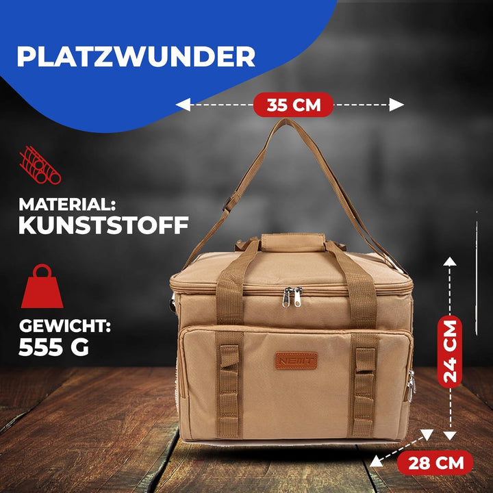 NEMT Faltbare Kühltasche 25 Liter gross Einkaufstasche Isoliertasche Picknicktasche