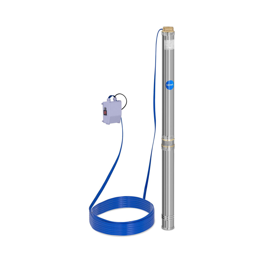 MSW Brunnenpumpe 230 V 10800 L/h 2200 W Edelstahl Fördertiefe: 91 m mit Rückschlagventil, 20 m Kabel