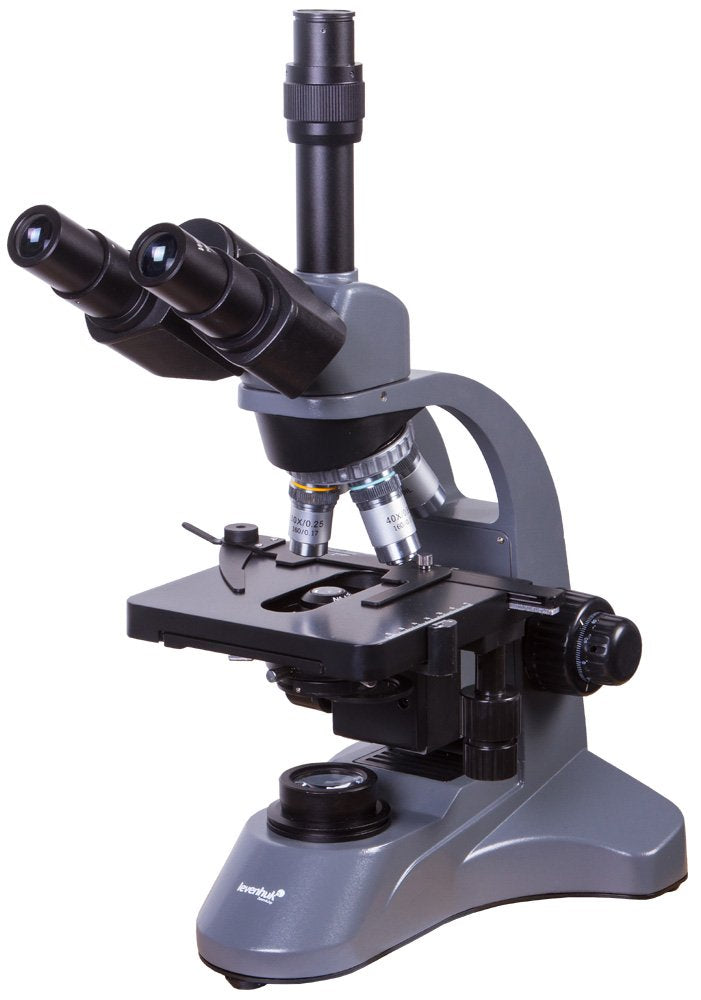 Levenhuk 740T Trinokulares Studentenmikroskop mit Immersionsöl und Filtern (Blau, Gelb, Grün) im Set