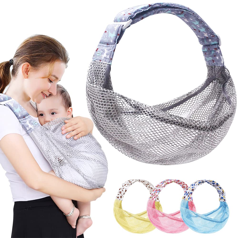 Breathable Baby Sling, Adjustable Baby Wrap, Baby Carrier Wrap, Quick Dry, 3D Mesh Fabric, Thick Sho