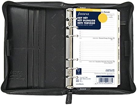 Filofax Metropol Personal Organiser für Papier (35 x 171 mm, mit Reissverschluss), schwarz, schwarz