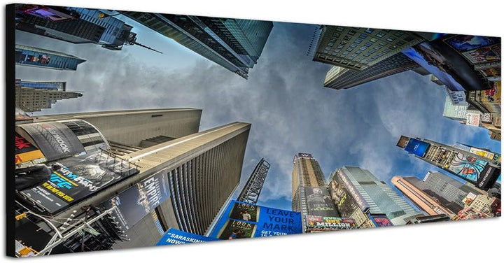 Paul Sinus Art Panoramabild auf Leinwand und Keilrahmen 150x50cm New York Times Square Hochhäuser Hi