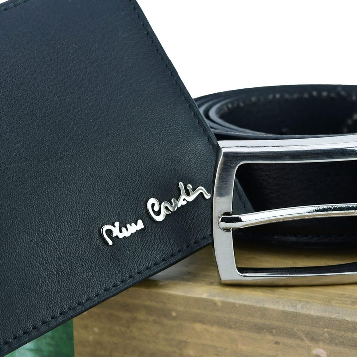 Pierre Cardin Herren-Geschenkbox, Geldbörse mit RFID-Schutz und Echtledergürtel