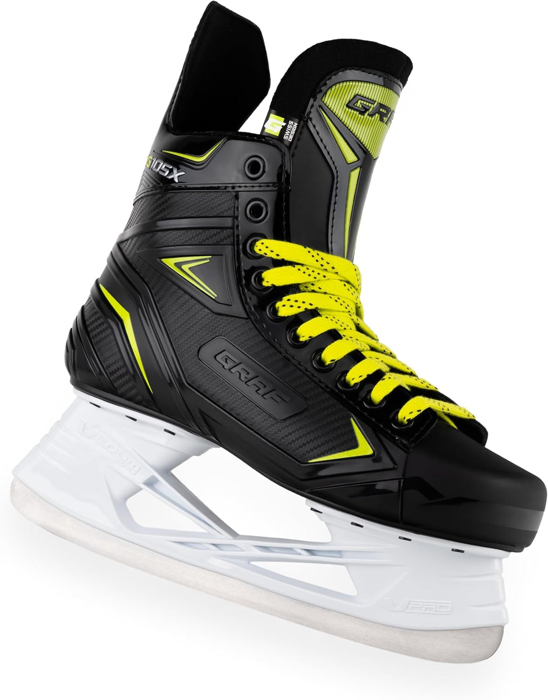 Graf Schlittschuhe G105X Schwarz Gelb Eishockey 44, 44