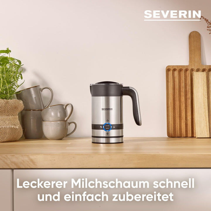 SEVERIN Milchaufschäumer, elektrischer Milchaufschäumer mit Antihaft-Beschichtung, Milchschäumer für
