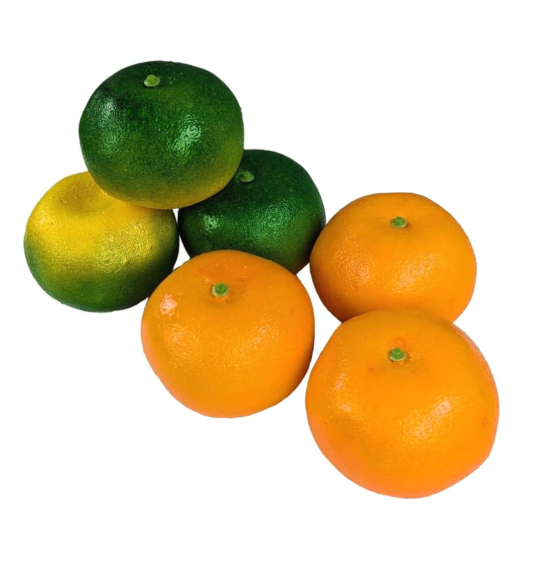GMMH Künstliche Deko Mandarine (6 Stück) - Lebensechtes Plastikobst, Plastikfrucht, Kunstobst, Fruch
