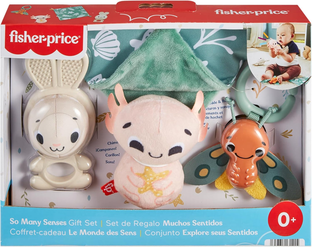 Fisher-Price Baby Sensorische Erlebnisse Geschenkset mit feinmotorischen Aktivitäten für Neugeborene