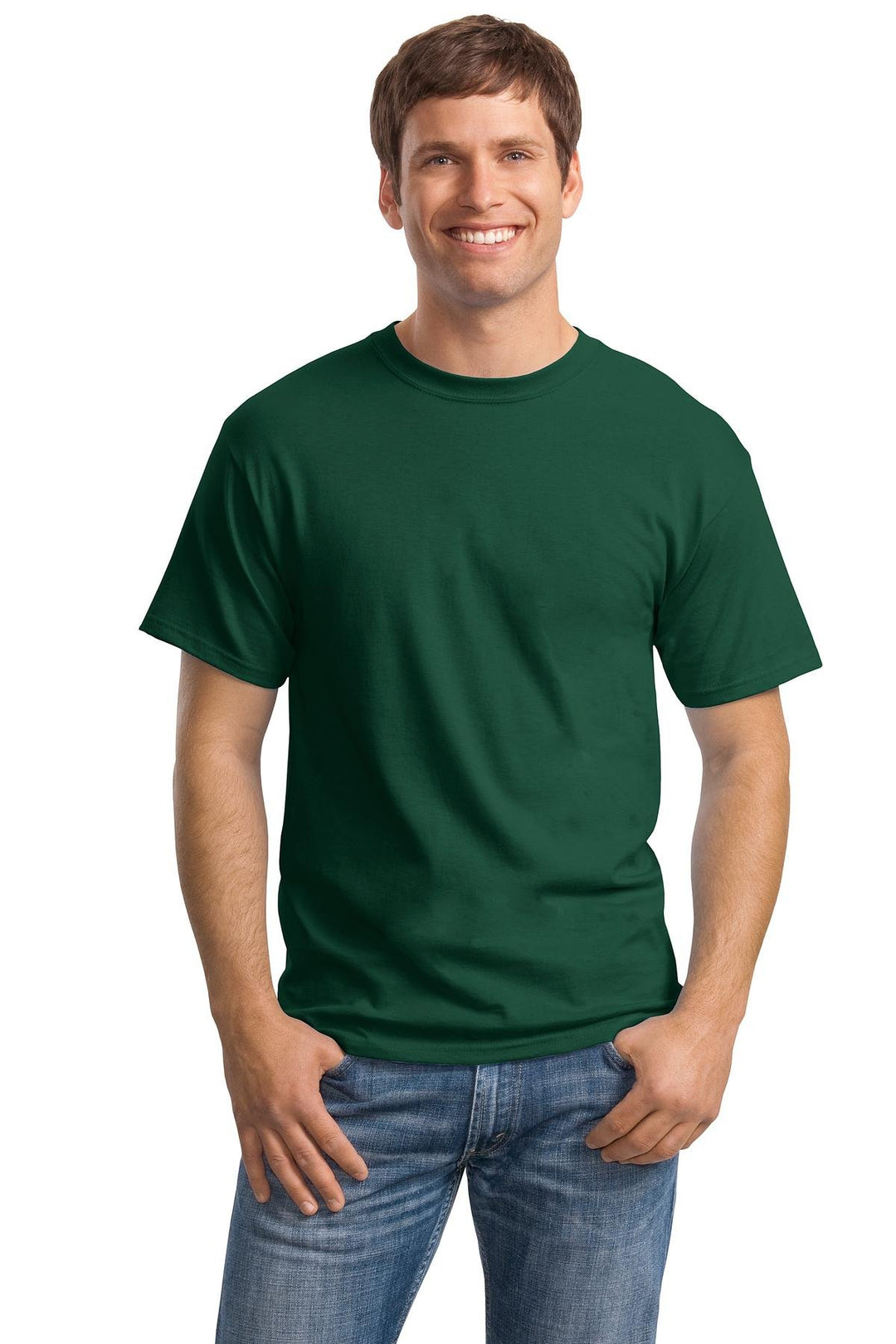 Hanes ComfortSoft T-Shirt 5280, 5 Stück - Grün - Gross