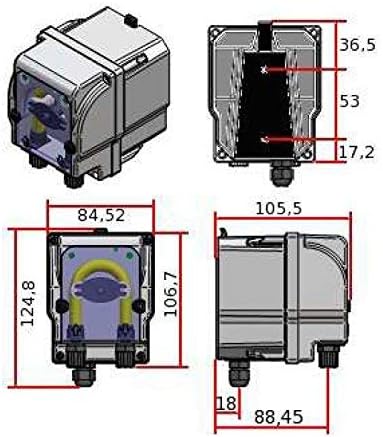 alfa-pool Dosierpumpe, Schlauchpumpe PVG 230V regelbar 4,0-12,0 l/h mit Betriebsanzeige und Leermeld