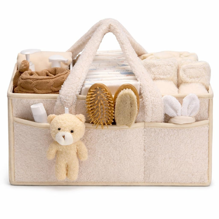 Baby-Windel-Caddy Organizer für Wickeltisch, Baby-Aufbewahrungskorb für Windeln und Feuchttücher, Ge