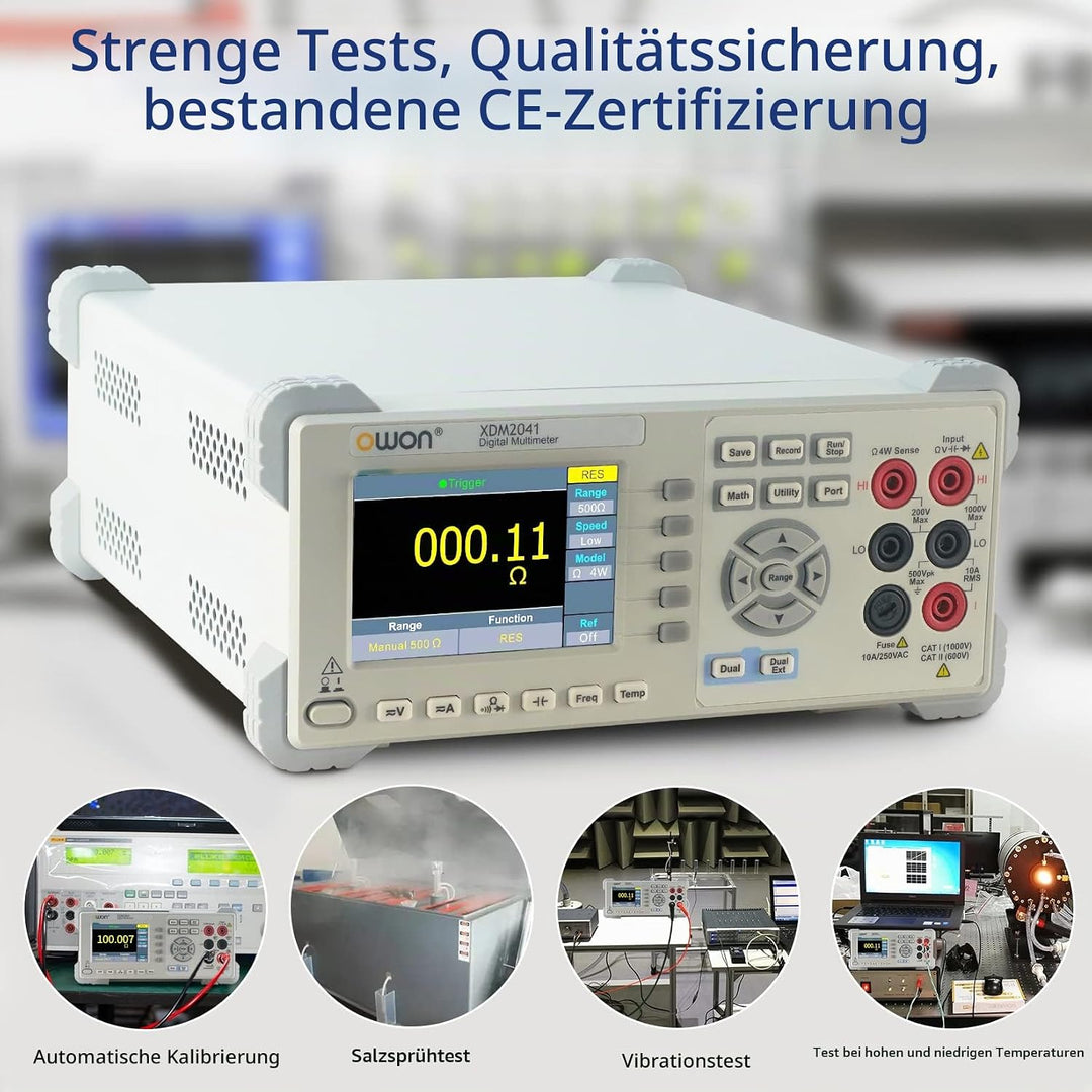 OWON XDM2041 Tischmultimeter mit 3,7 Zoll 55.000 Count True RMS Ultraleichter digitaler Multitester