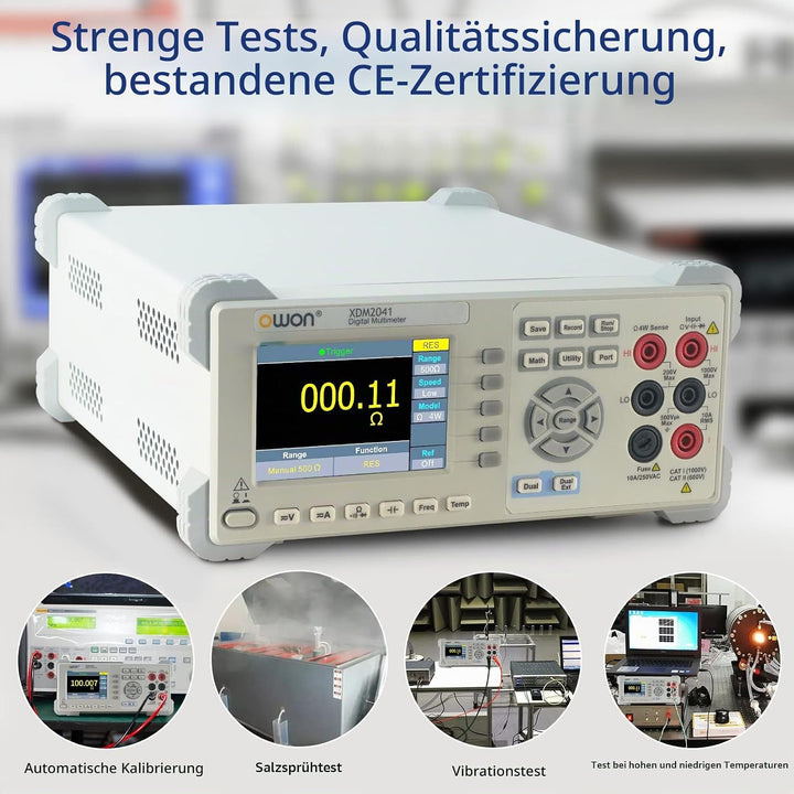 OWON XDM2041 Tischmultimeter mit 3,7 Zoll 55.000 Count True RMS Ultraleichter digitaler Multitester