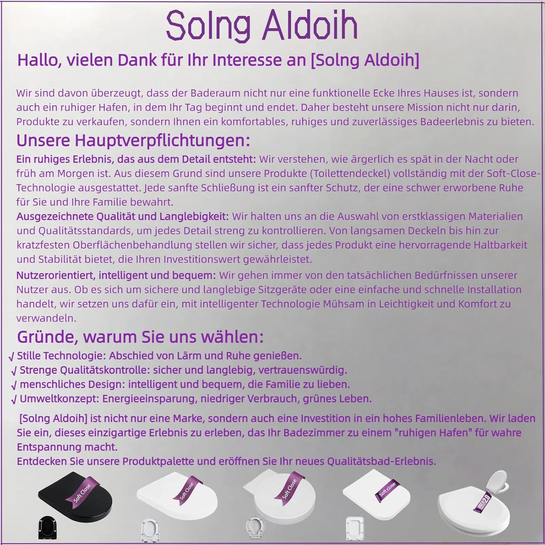 Wc Sitz Rund, Toilettendeckel mit Absenkautomatik, Einfache Montage, Antibakteriell & UV-beständig,
