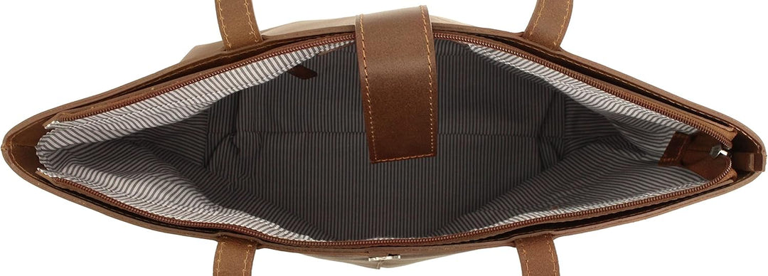 Gusti Shopper Leder - Alexandra Handtasche Damen Arbeitstasche Leder Braun, Braun