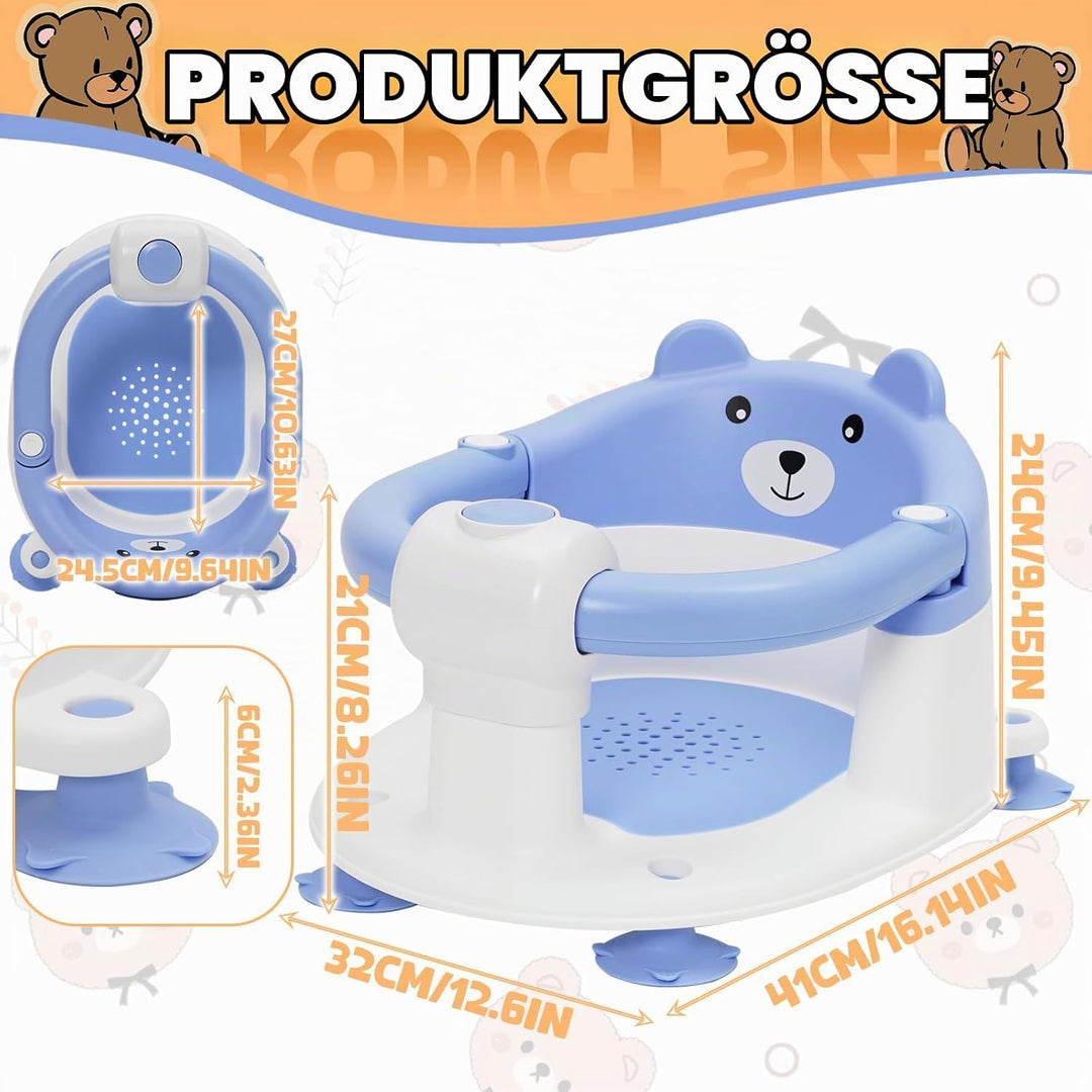 Badewannensitz Baby ab 6-24 monate Badesitz Baby mit 4 Starken Saugnäpfen Ergonomisch Rückenlehne un