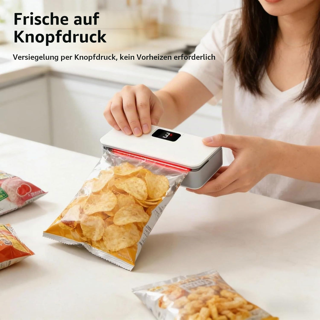 USB-C Rechargeable Mini Bag Sealer, Mini Folienschweissgerät 2 in 1, USB aufladbar Tütenverschweisse