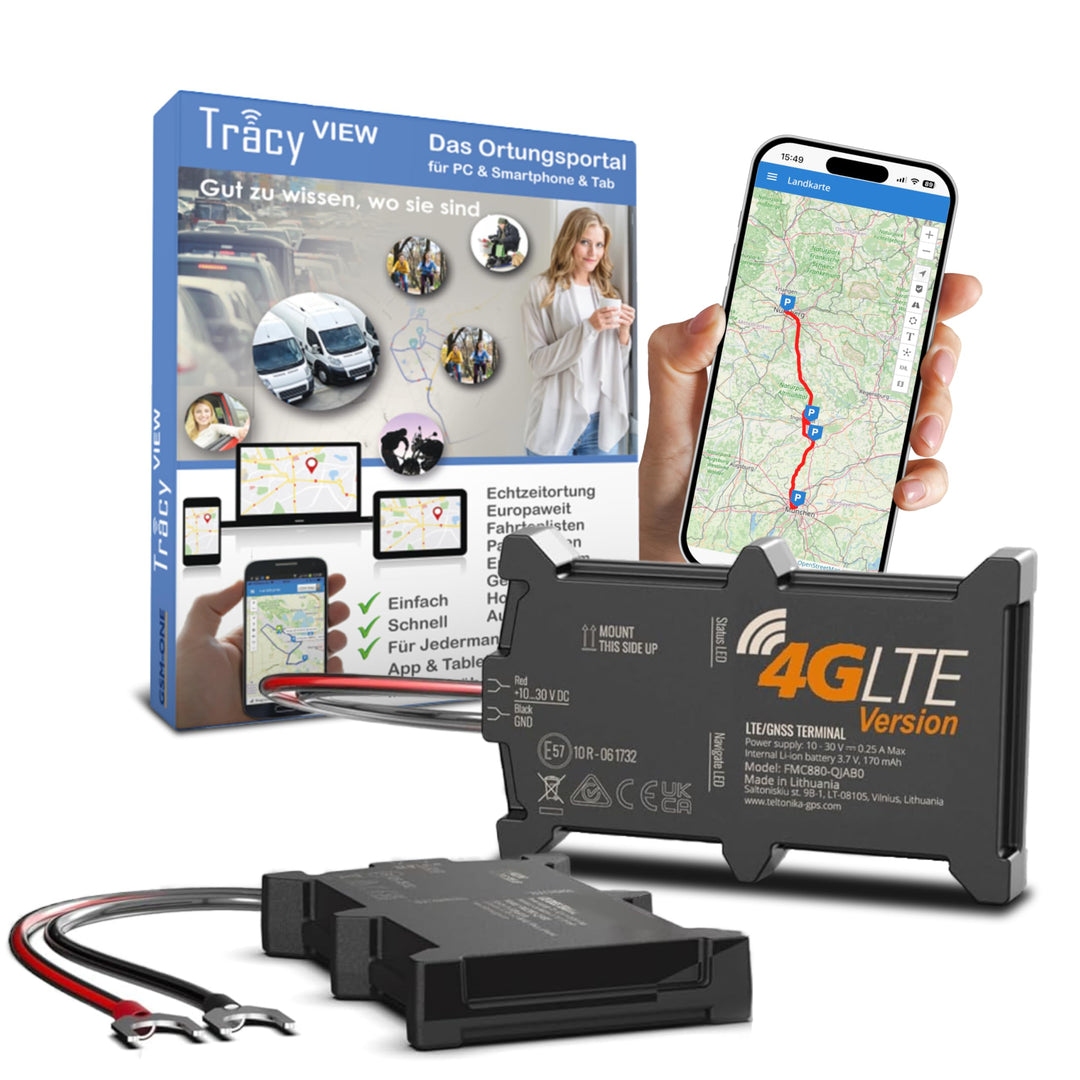 GPS SOFORTSTARTPAKET TRACY-TL4G LTE von GSM-One. Ortungslösung für PKW/LKW/Boot. Anbringen .. fertig