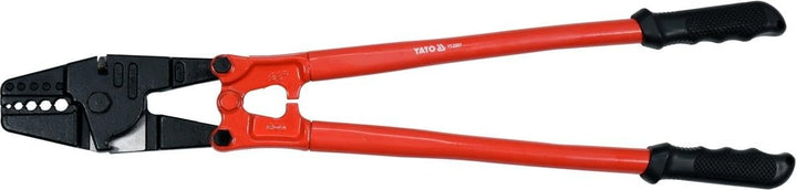 YATO Profi Presszange für Stahlseile 660mm, 5 unterschiedliche Pressgrössen 4,8/6,6/8,7/9,5/11,3 mm,