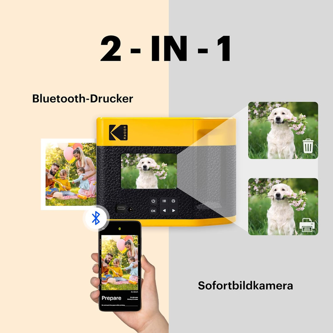 Kodak Cam Mini Shot 4 ERA Black 4x4 4x4 + 8 Blatt Black, 4x4 + 8 Blatt Black