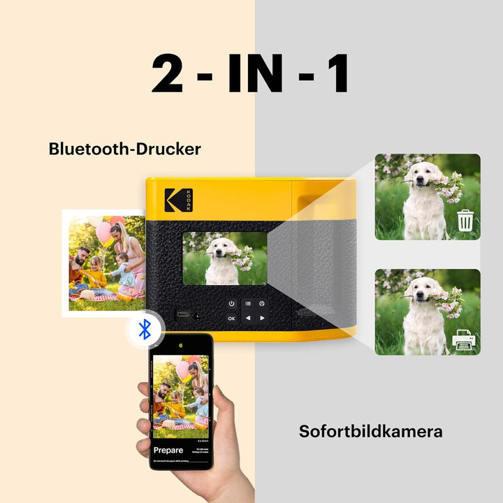 Kodak Cam Mini Shot 4 ERA Black 4x4 4x4 + 8 Blatt Black, 4x4 + 8 Blatt Black