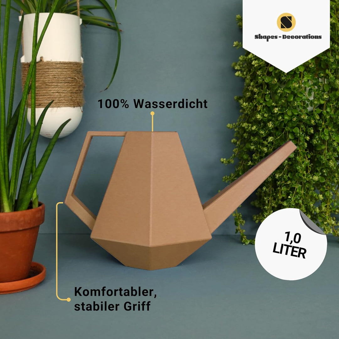 Watering Can Premium Giesskanne 1L Mittel Erdnussbraun, Giesskanne Zimmerpflanzen Indoor Outdoor, Bl
