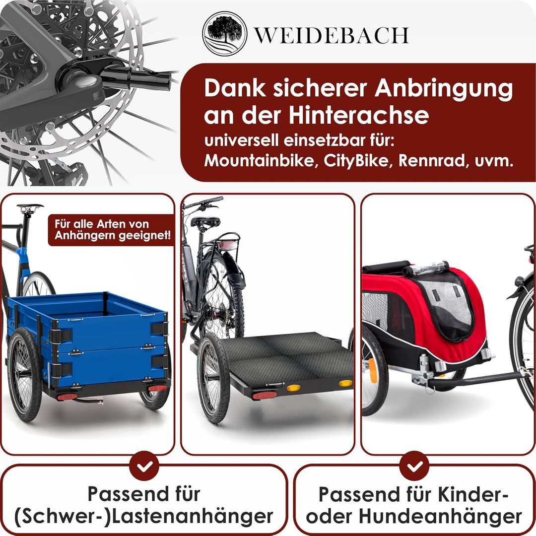 Stabile Fahrradanhänger Kupplung mit Sicherungsstift schwarz, hohe Fahrstabilität, Fahrrad Anhängerk
