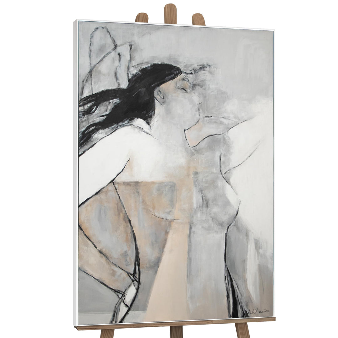 YS-Art XXL Abstrakt Acryl Gemälde auf Leinwand mit Rahmen Mechelen handgemalte Wandbilder Wohnzimmer