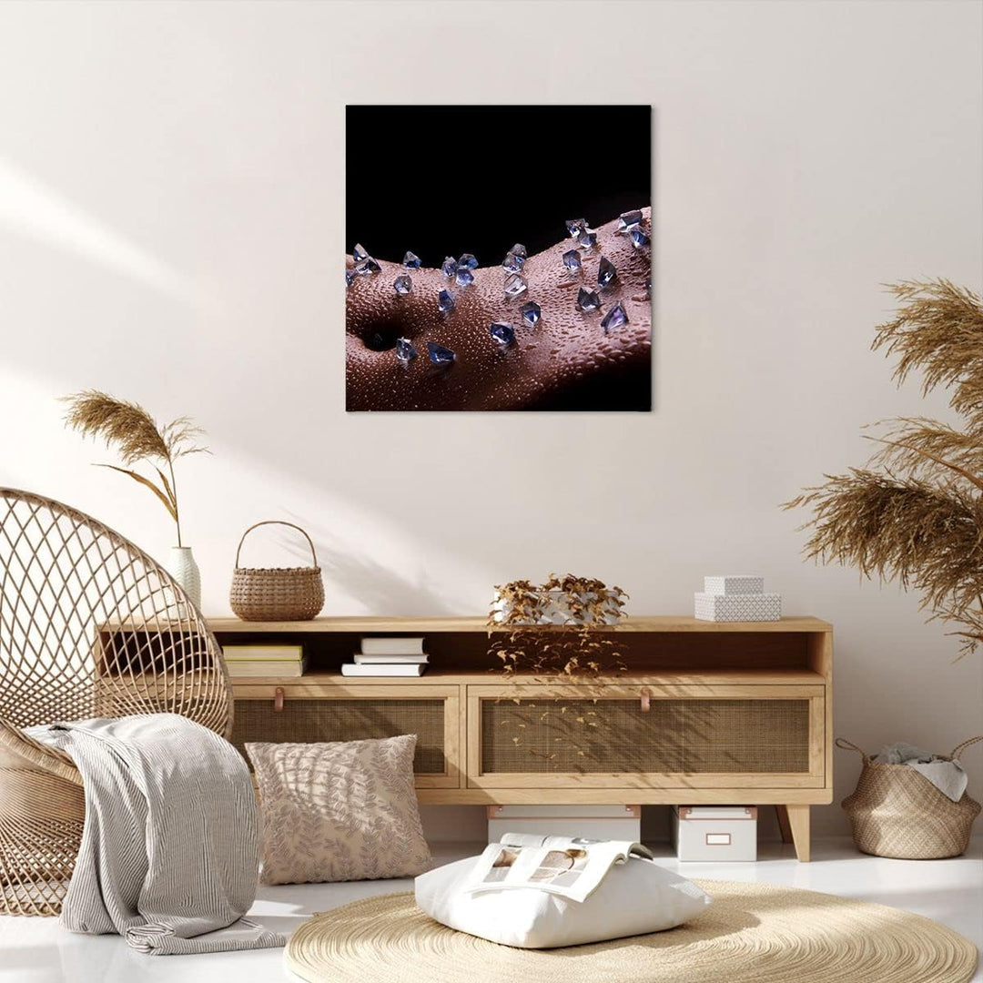 Bilder auf Leinwand Frau Körper Kristalle Wassertropfen Leinwandbild 60x60cm Wandbilder Dekoration W