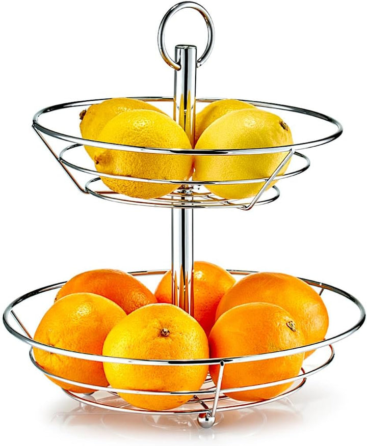 Zeller Obstschale, Metall, Silber, 26 x 29 x 35 cm, 27302