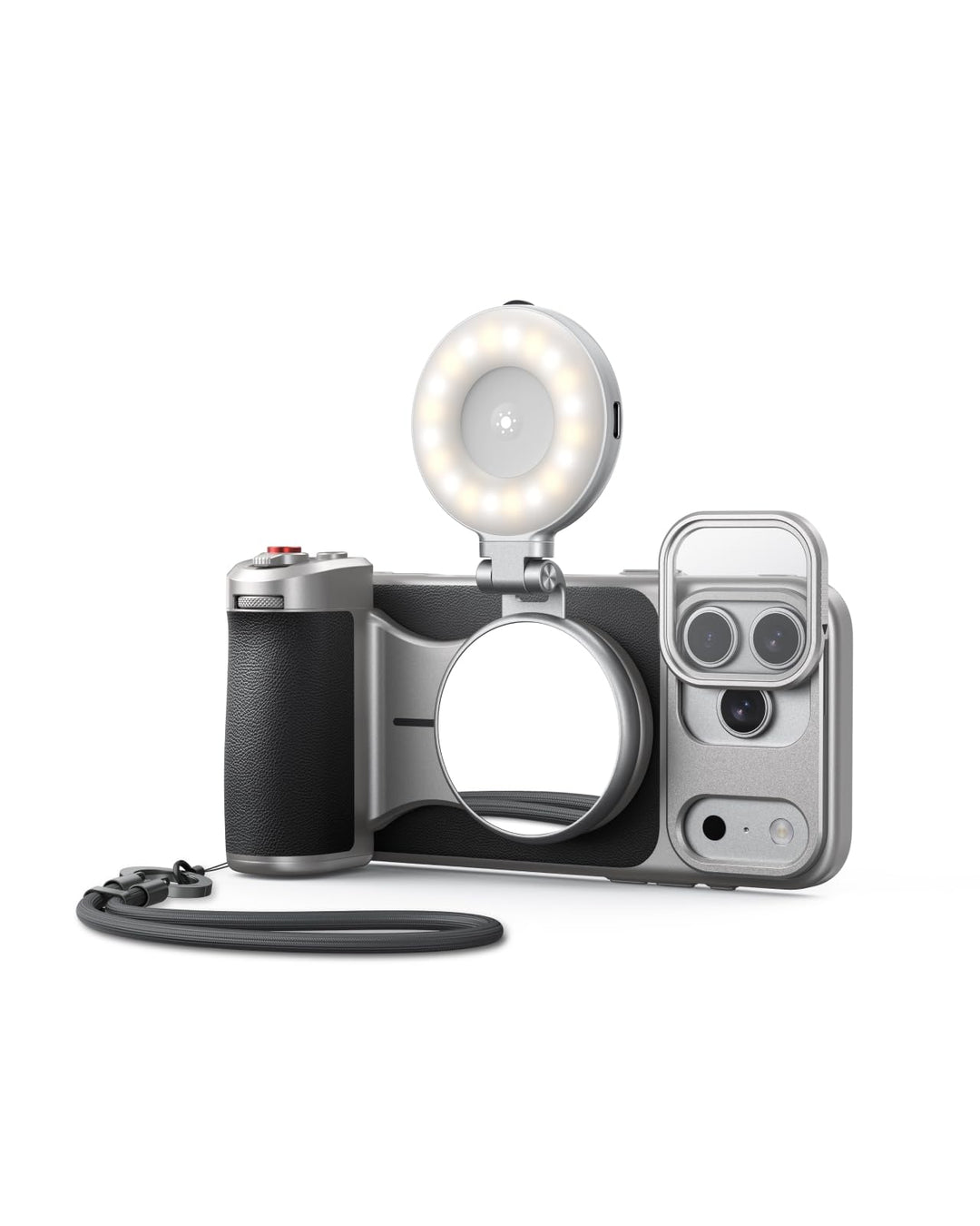 【Nur für iPhone 17 Pro MAX】 TELESIN Master Grip Kit, Magnetic Kameragriff mit C03 Selfie-Licht+UV Fi