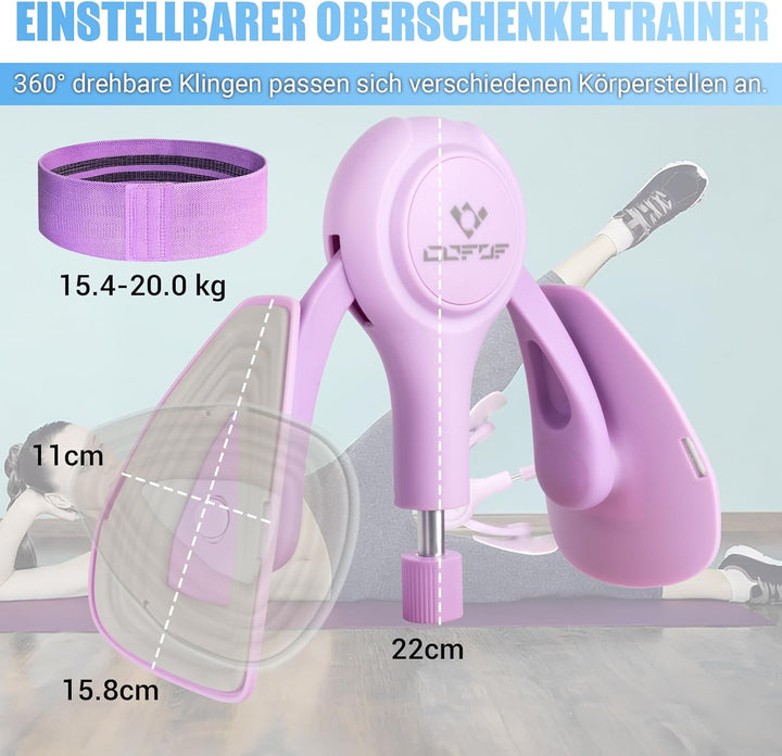 Oberschenkeltrainer, 15-70 lbs Beckenbodentrainer für Frau, Multifunktionaler Gesässtrainer, Po Trai