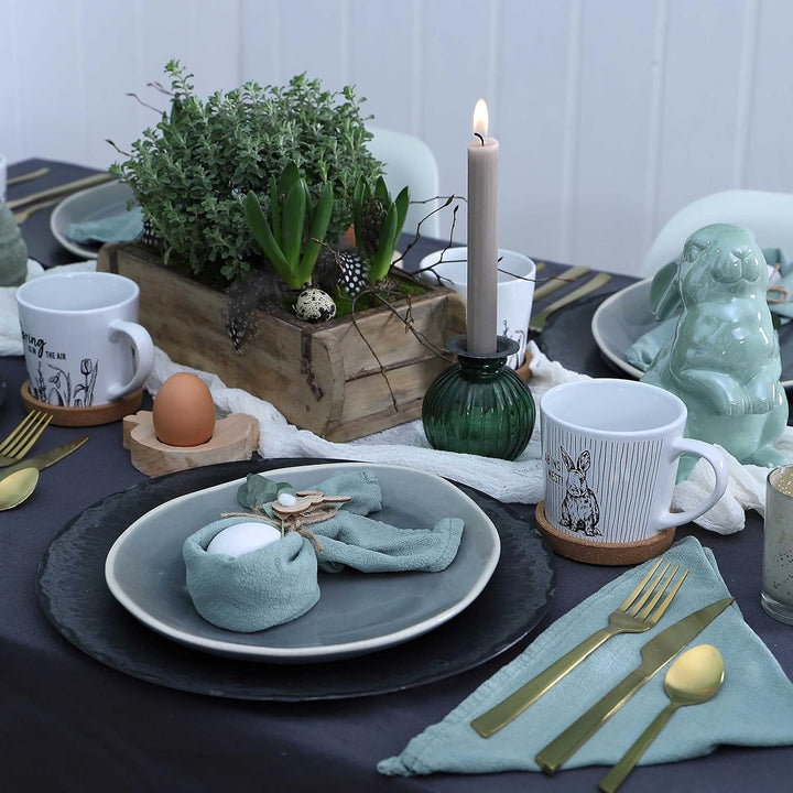 Papierdrachen Hochwertige Tasse aus Keramik mit passendem Kork Untersetzer - Tischdeko - Kaffeetisch