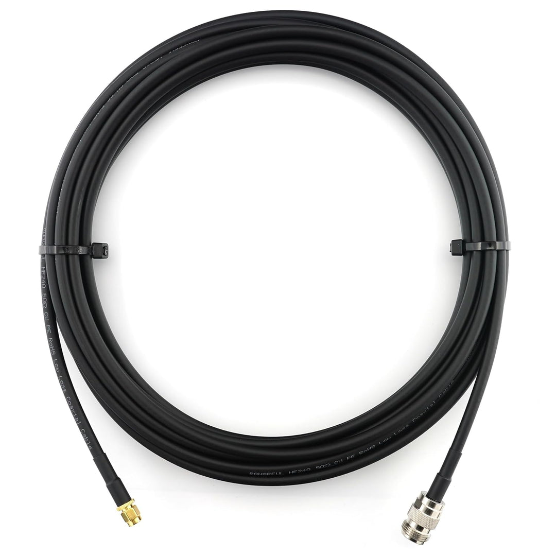 5m RP-SMA Stecker auf N Buchse Koaxialkabel — 5 Meter Verlustarmes HF-240 (LMR 240 Äquivalent) Anten