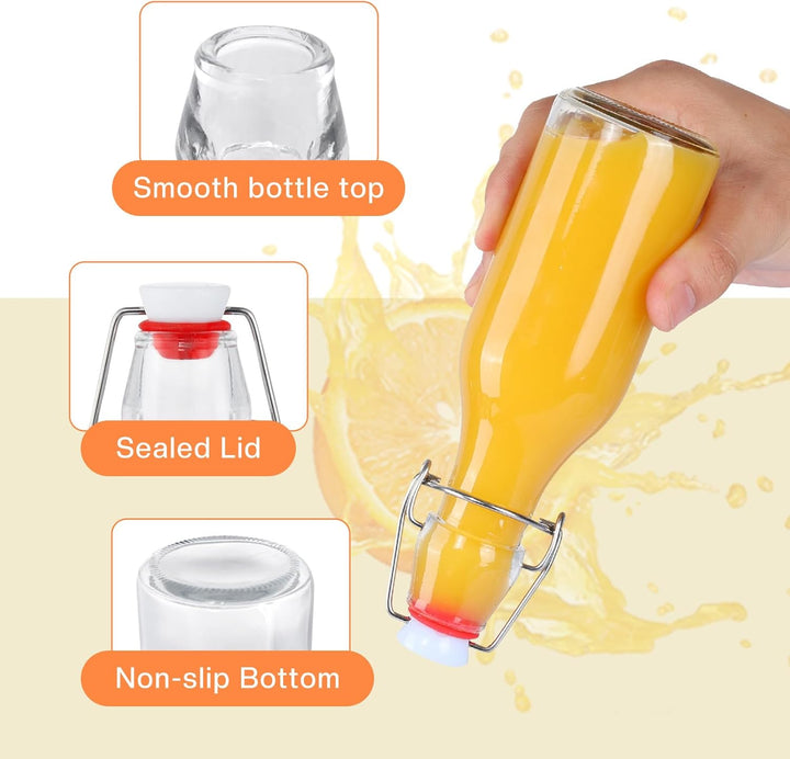 Zanfqvo Glasflaschen 250ml mit Bügelverschluss, 10 Stück Kleine Flaschen Zum Befüllen, Bügelflasche