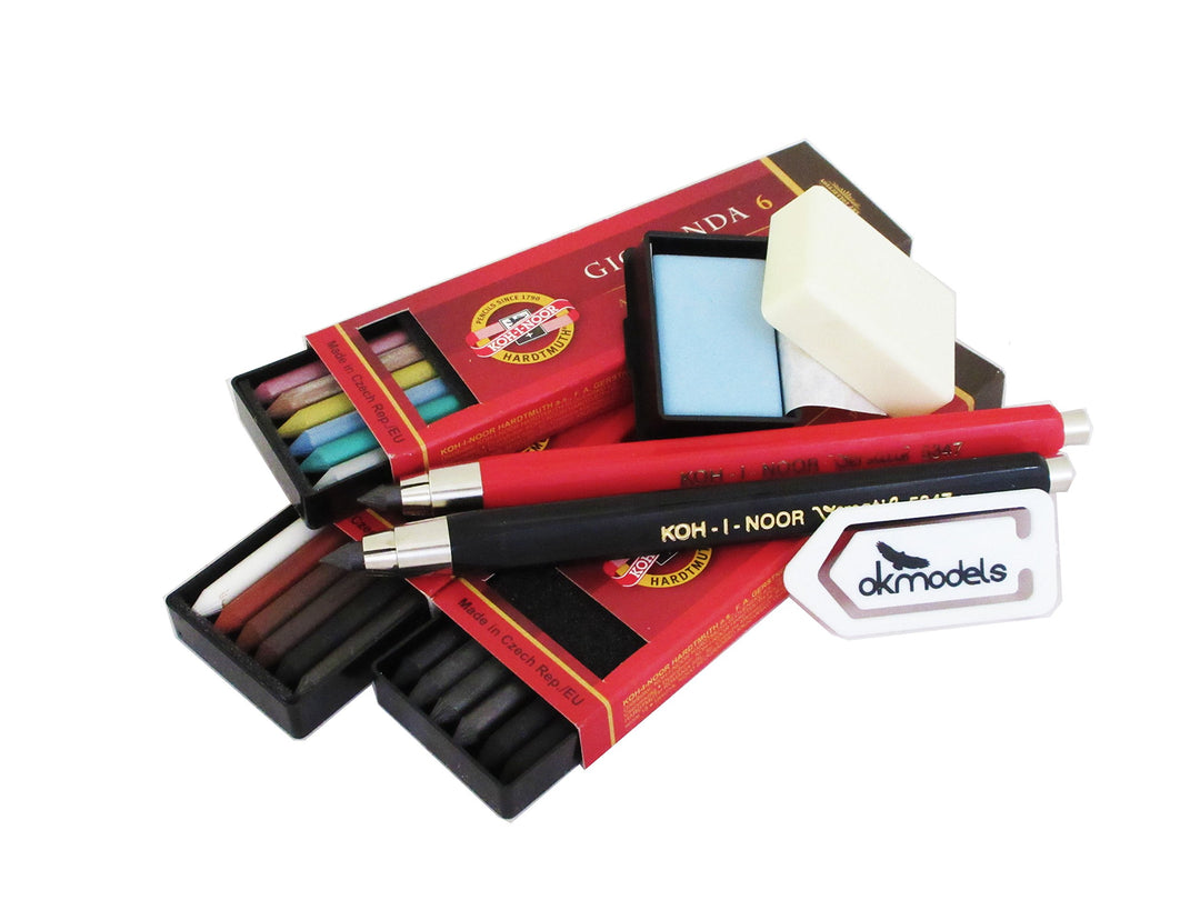 KOH-I-NOOR Set, 2x 5347 5,6 mm Durchmesser Druckbleistift + Gioconda 5,6 mm, Set mit 6 Leisten für K