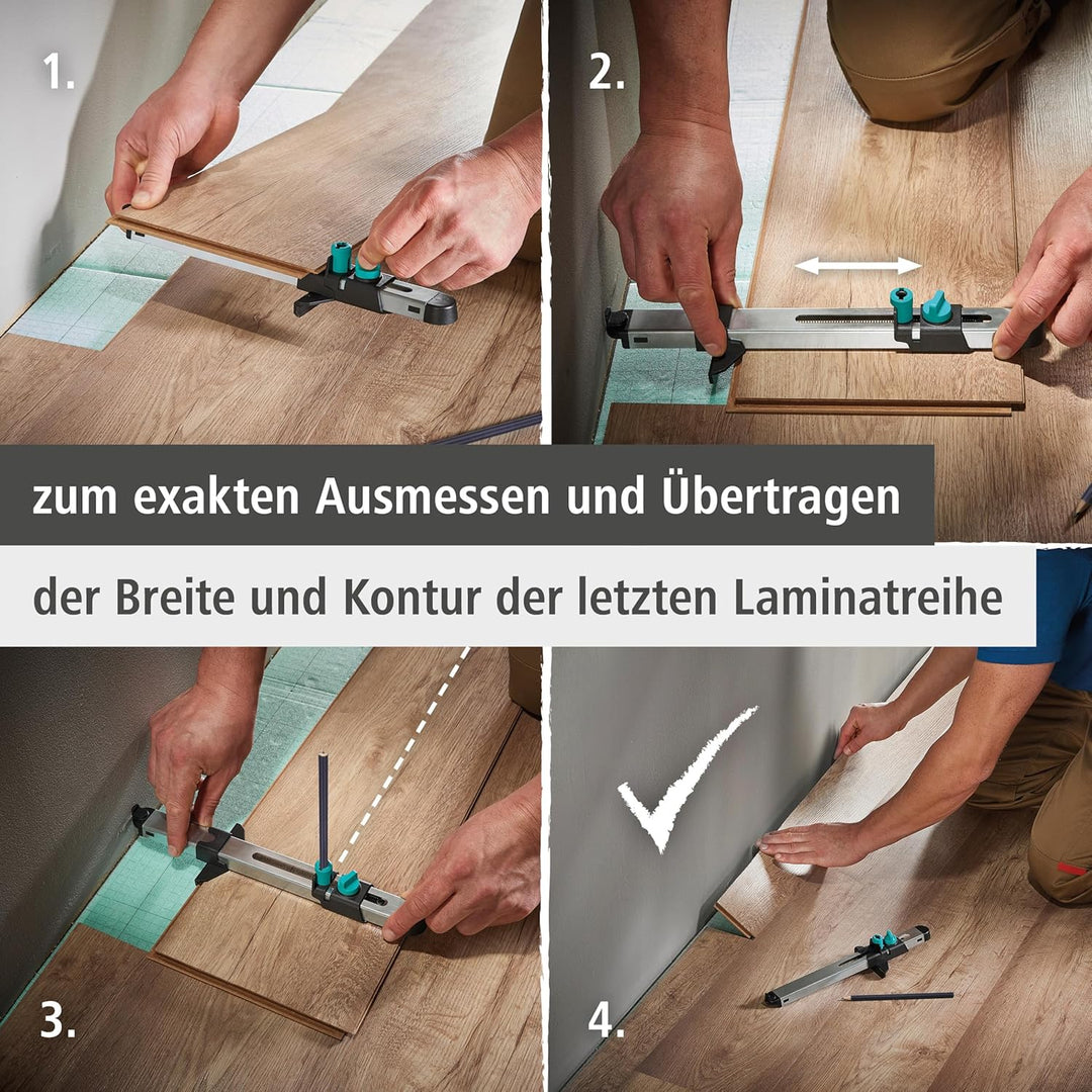 wolfcraft I Geling Set Laminat- und Designboden einpassen I 6976000 I Komplettset aus Universalwinke