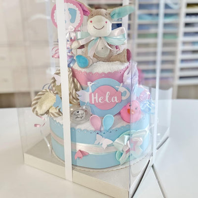 MomsStory - Windeltorte neutral | Windelgeschenk Esel | Baby-Geschenk zur Geburt Taufe Babyshower |