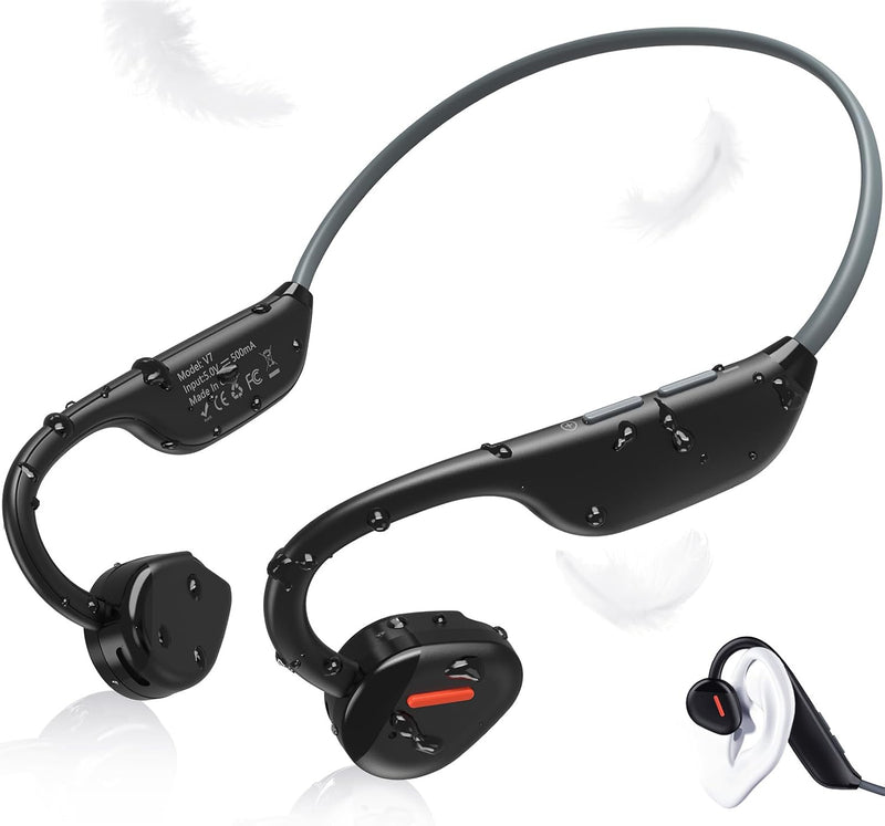 ANCwear Open Ear Kopfhörer Bluetooth 5.3, Sport Kopfhörer kabellos Bluetooth wasserdicht IP67 Ultral