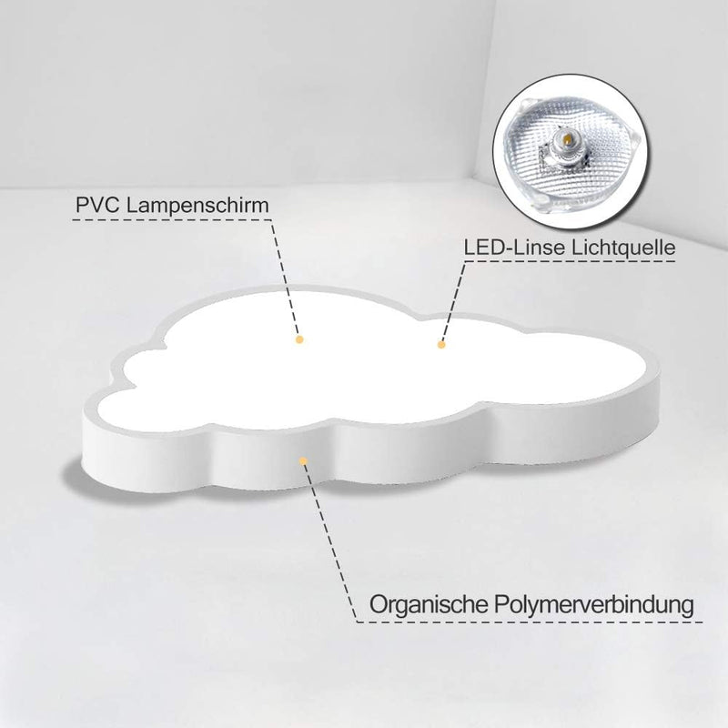 UISEBRT LED Deckenleuchte Wolken Deckenlampe Kinderzimmer 48W Ultradünne Dimmbar Kreative Wolkenlamp