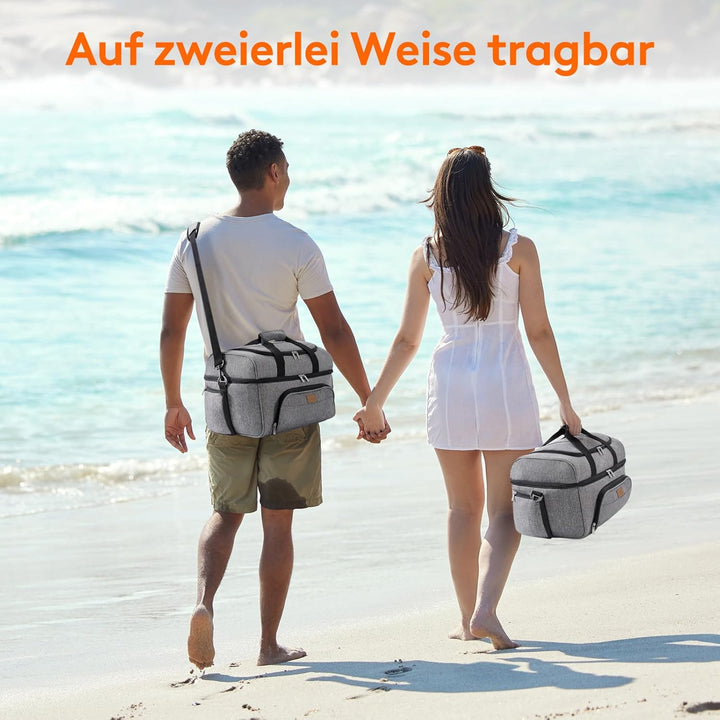 Lifewit Kühltasche Kühlbox Gross Einkaufstasche Faltbar Cooler Bag Sportliche Isoliertasche Double D